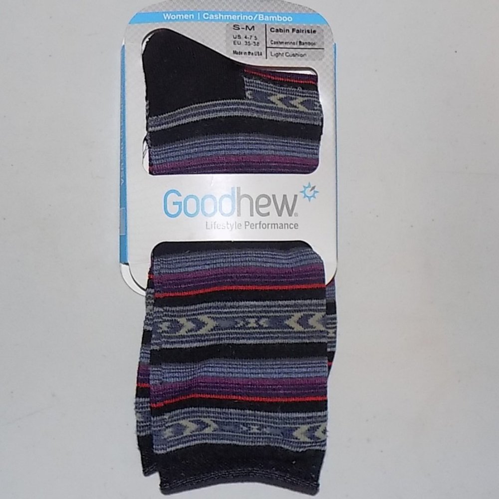 New Goodhew Sockwell Cabin Fairisle cashmerino mid calf  s/m